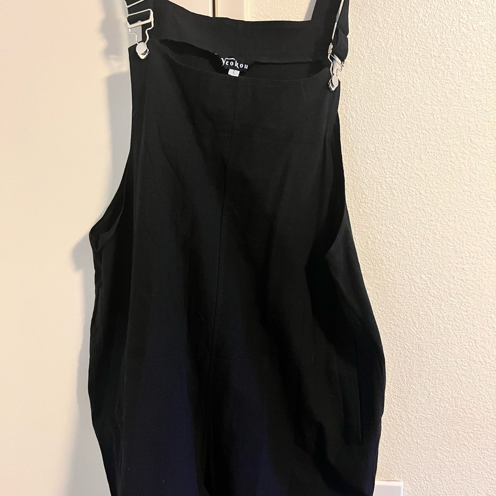 Black Overalls with Silver Buckles